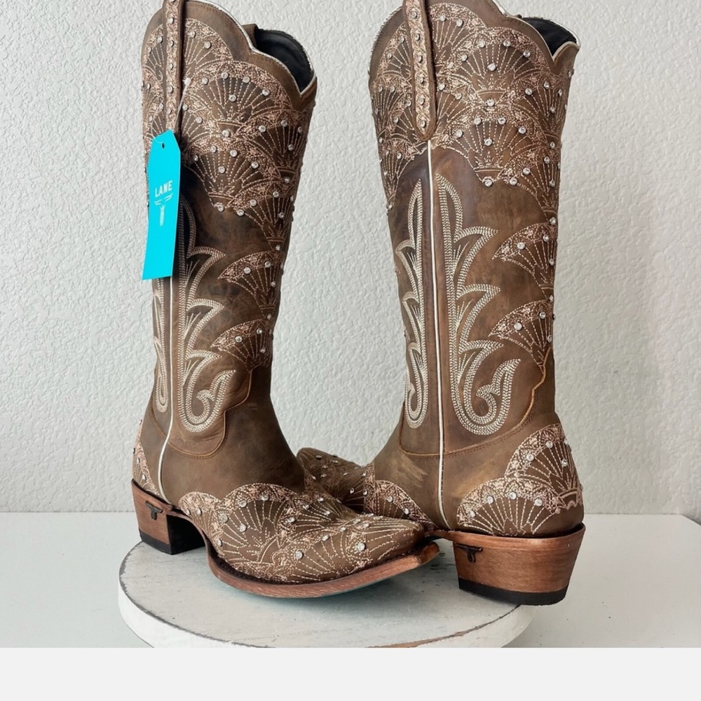 Lane  Calypso Western Boots in Burnt Caramel